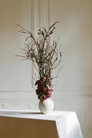 TEXTURED CERAMIC VASE - Grey by Zara