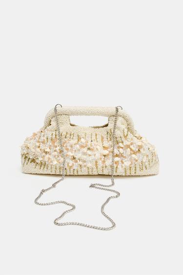 BEADED POUCH BAG - Ecru by Zara