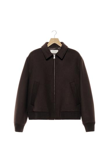 WOOL - CASHMERE MANTECO ® JACKET - Dark brown by Zara