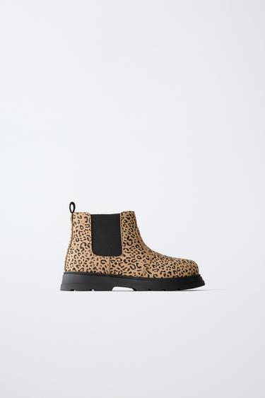 ANIMAL PRINT STRETCH BOOTS - Sand Brown by Zara