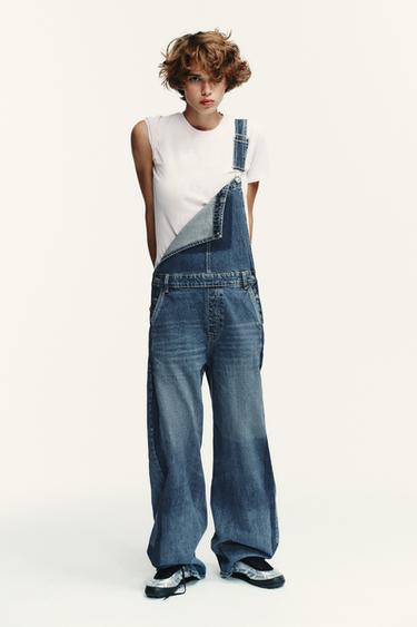 TRF DENIM JUMPSUIT - Navy blue by Zara