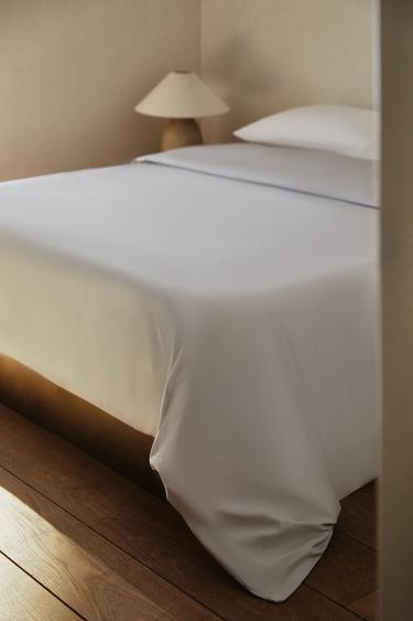 (200 THREAD COUNT) COTTON PERCALE DUVET COVER - Light grey by Zara