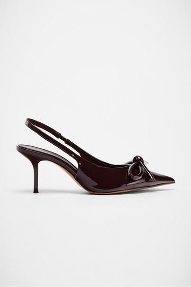 BOW HIGH HEELS - Brown by Zara