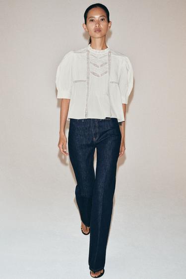 ZW COLLECTION EMBROIDERED SHIRT - Ecru by Zara