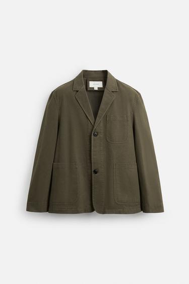WASHED COTTON BLAZER - Earth by Zara