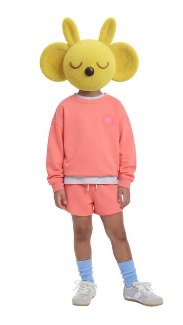 RUBBERISED PATCH SWEATSHIRT AND BERMUDA SHORTS SET - Faded pink by Zara