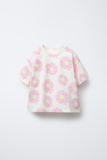 FLORAL PRINT T-SHIRT - Ecru by Zara - Image 0