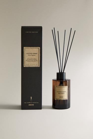 (500 ML) LEATHER AMBER REED DIFFUSERS - Black by Zara - Image 0