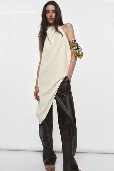 ZW COLLECTION ASYMMETRIC TOP - Oyster-white by Zara