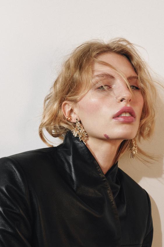 CRYSTAL CASCADE EARRINGS - Golden by Zara - Image 0