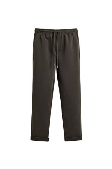 EASY CARE JOGGER WAIST TROUSERS - Green marl by Zara