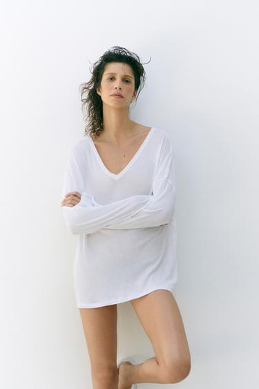 OVERSIZE COTTON T-SHIRT - White by Zara