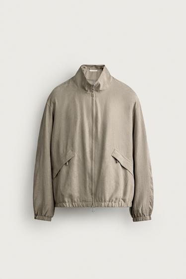 FAUX SUEDE RELAXED FIT BOMBER JACKET - Pearl grey by Zara