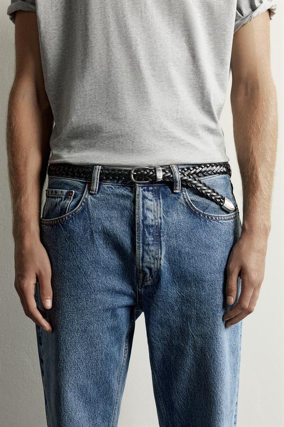 BRAIDED LEATHER BELT WITH TOECAP - Black by Zara - Image 0
