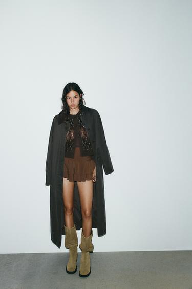 RUFFLE SKORT - Chocolate brown by Zara