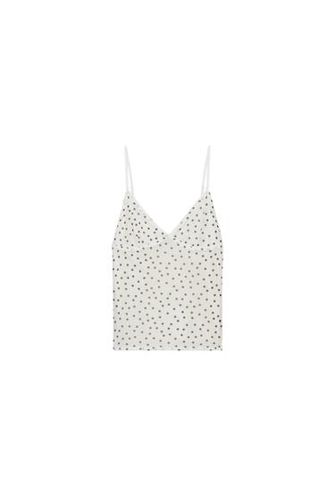 POLKA DOT TULLE TOP - Black / White by Zara