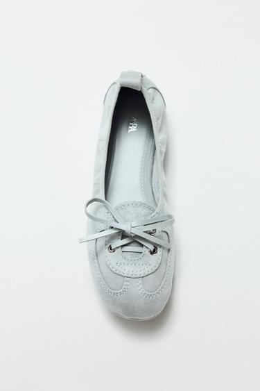 LACE-UP BALLERINAS - Blue by Zara