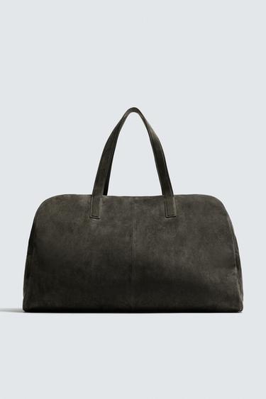 XL LEATHER TRAVEL BAG - Grey by Zara
