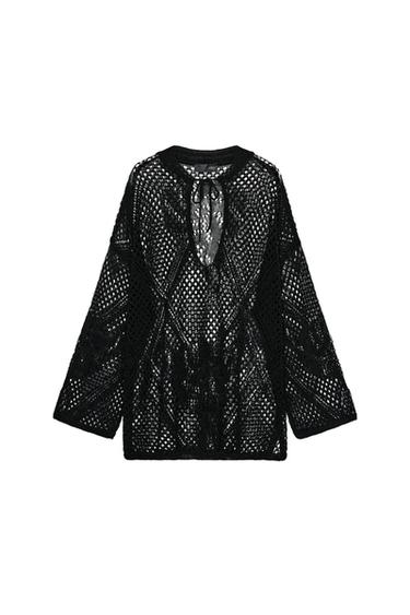 OPEN-KNIT JUMPER - Black by Zara