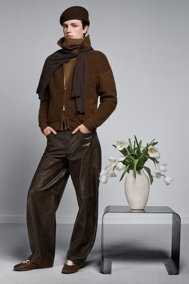 95% WOOL HIGH NECK JUMPER - Light brown by Zara