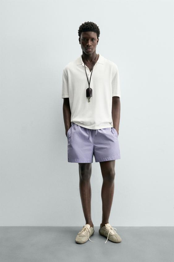 REGULAR FIT KNIT POLO SHIRT - White by Zara - Image 0