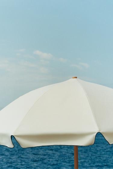 ASH BEACH UMBRELLA WITH CONTRAST TRIM - Ivory by Zara