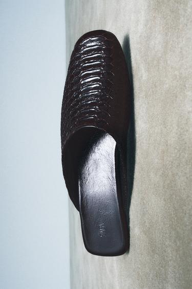LIMITED EDITION LEATHER MULES - Chocolate Brown by Zara