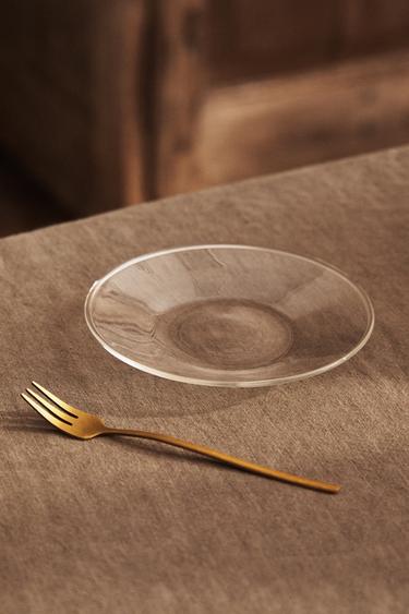 BOROSILICATE GLASS SIDE PLATE WITH RIM -  by Zara