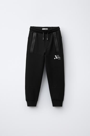 SPORTY INTERLOCK JOGGERS - Black by Zara