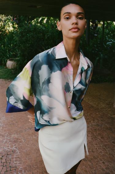 PRINTED SATIN SHIRT - Multicoloured by Zara - Image 0