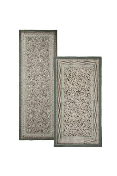 COTTON BLOCK PRINT RUG - Multicoloured by Zara