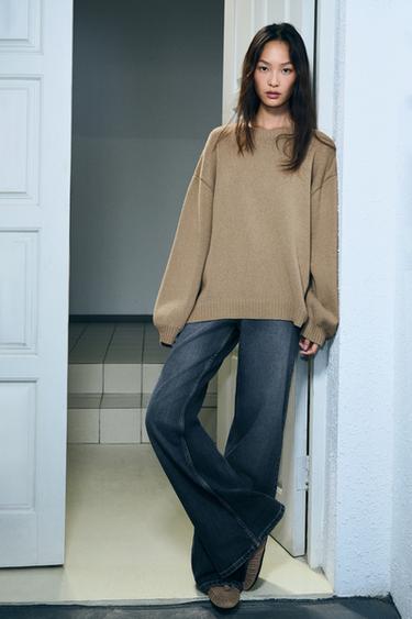 OVERSIZED KNIT JUMPER - Light beige by Zara