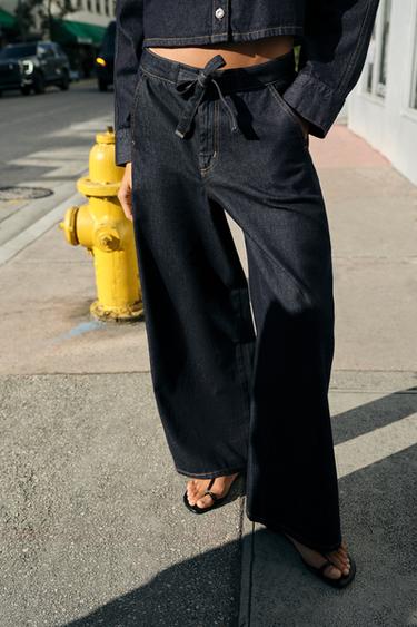 Z1975 HIGH-WAIST JOGGER WIDE-LEG JEANS - Blue by Zara
