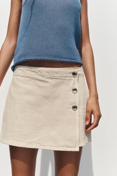 Z1975 DENIM SKORT - Sand by Zara