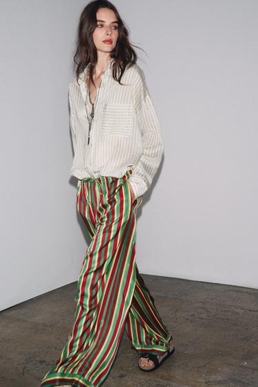 STRIPED PYJAMA TROUSERS ZW COLLECTION - Multicoloured by Zara