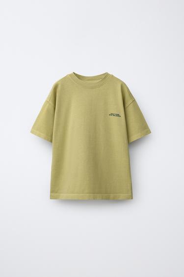SLOGAN T-SHIRT - washed green by Zara - Image 0