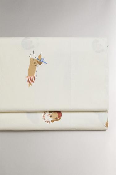 DOG PRINT CHILDREN'S REVERSIBLE FLAT SHEET - Multicoloured by Zara