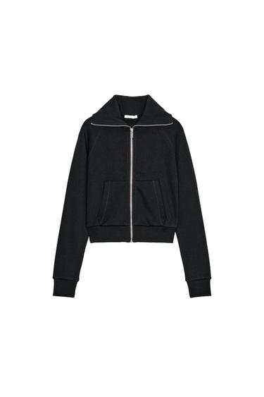 ZIP-UP PLUSH JACKET - Black by Zara