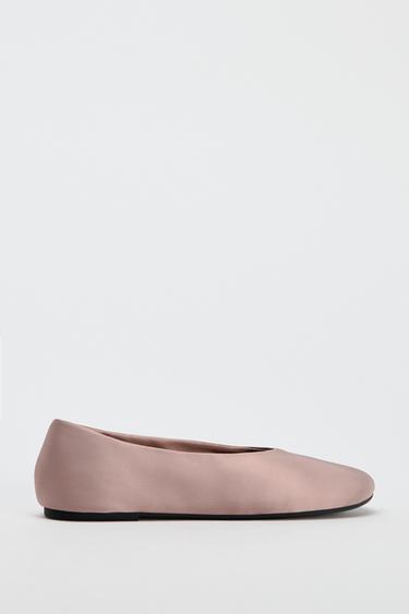 SATIN BALLERINAS - Pink by Zara