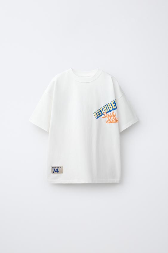 SLOGAN PRINT T-SHIRT - White by Zara - Image 0