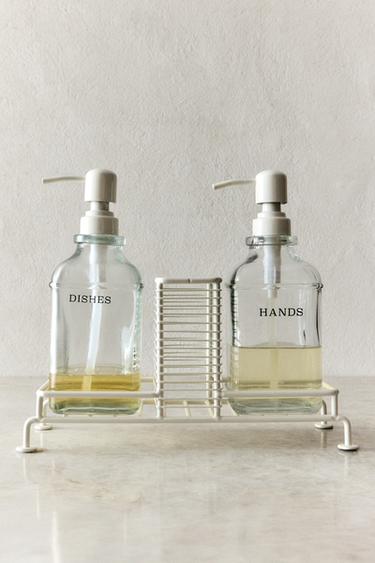 DOUBLE KITCHEN DISPENSER WITH STAND - Cream by Zara