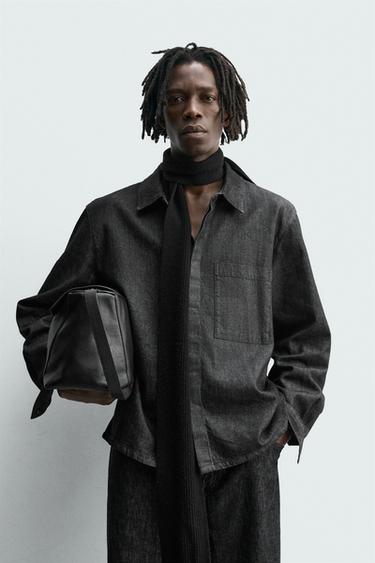 WASHED DENIM SHIRT - Black by Zara