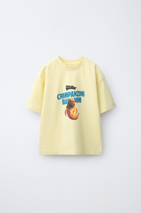 SIX SEVEN SKIFIDOL ITALIAN BRAINROT™ PRINT T-SHIRT - Yellow by Zara - Image 0