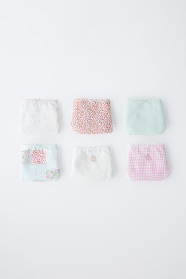 2-6 YEARS/ SIX-PACK OF PATCHWORK AND FLORAL RIB BRIEFS - Multicoloured by Zara - Image 0