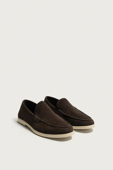 CASUAL LEATHER LOAFERS - Chocolate by Zara