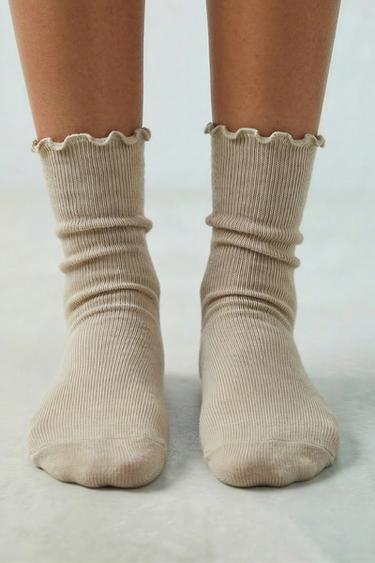3-PACK OF TERRY MID-CALF SOCKS - Light beige by Zara
