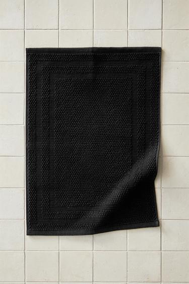 COTTON BATH MAT - Black by Zara