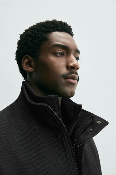 COAT WITH DETACHABLE COLLAR - Grey by Zara