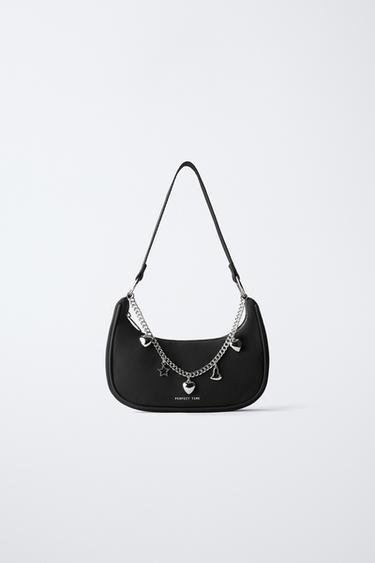 SHOULDER BAG WITH CHARMS - Black by Zara