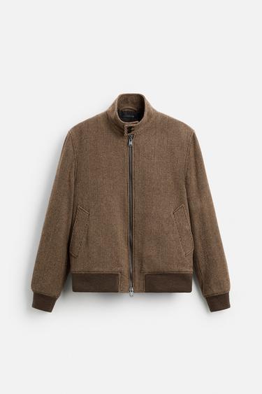 HOUNDSTOOTH TEXTURED JACKET - Brown by Zara
